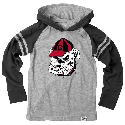 Georgia Bulldogs Wes and Willy Toddler Long Sleeve Hooded T-Shirt Striped Black