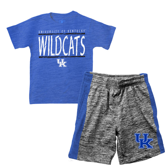 Kentucky Wildcats Wes and Willy Little Boy and Toddler Cloudy Yarn Short and T-Shirt Set