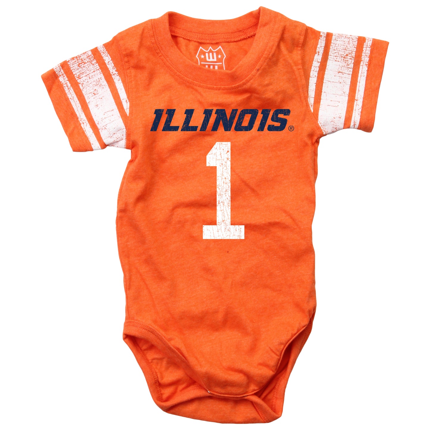 Illinois Fighting Illini Wes and Willy Baby College One Piece Jersey Bodysuit