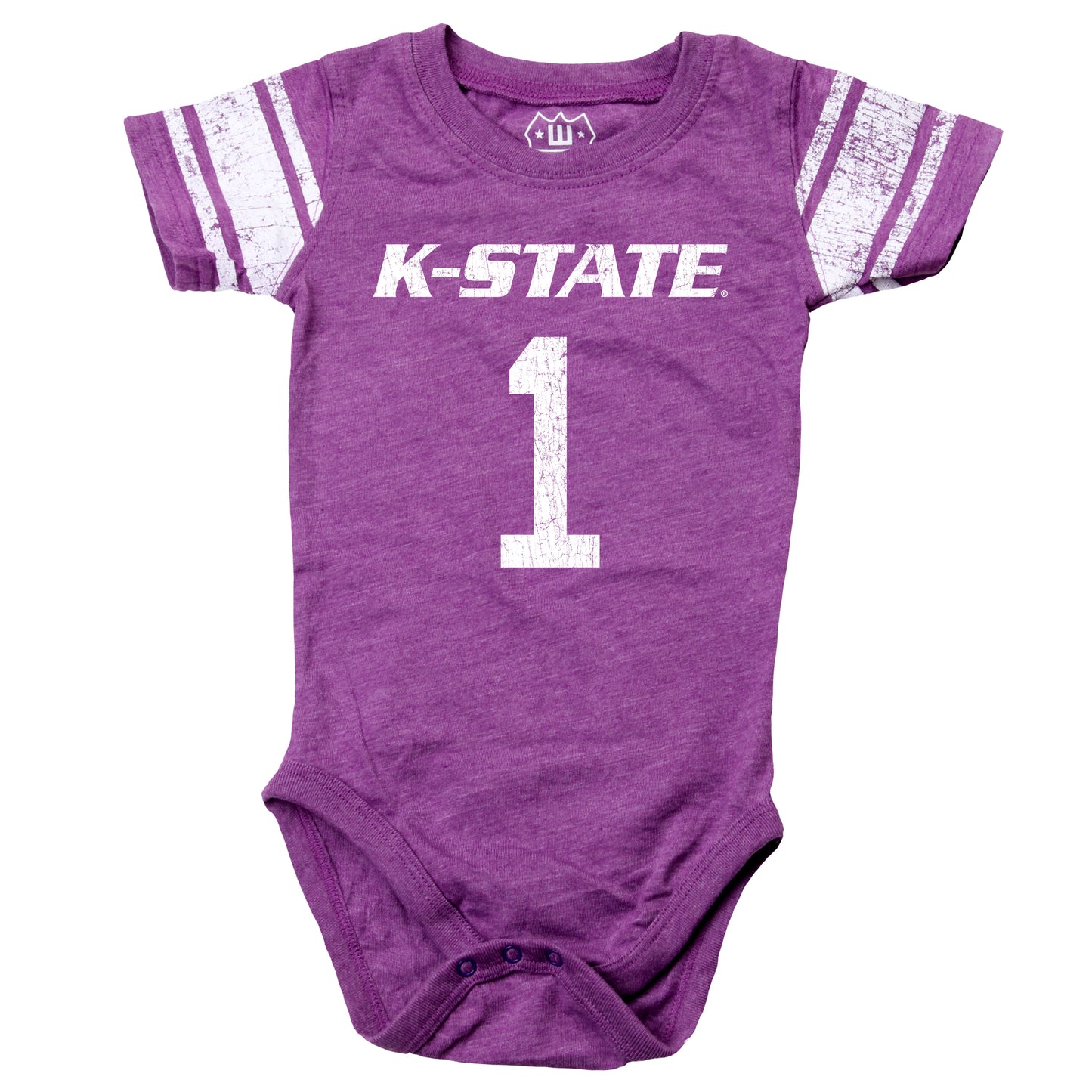 Kansas State Wildcats Wes and Willy Baby College One Piece Jersey Bodysuit