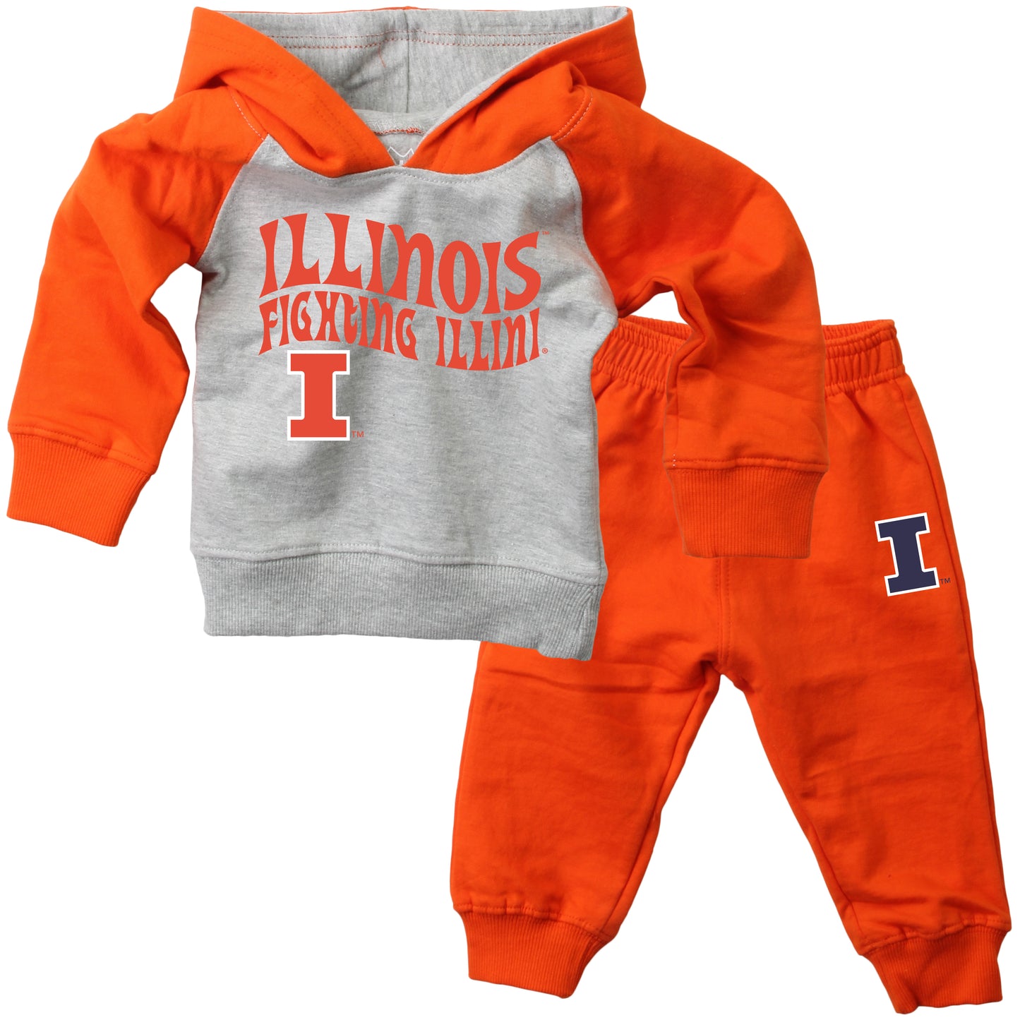 Illinois Fighting Illini Wes and Willy NCAA Infant and Toddler Hoodie Set