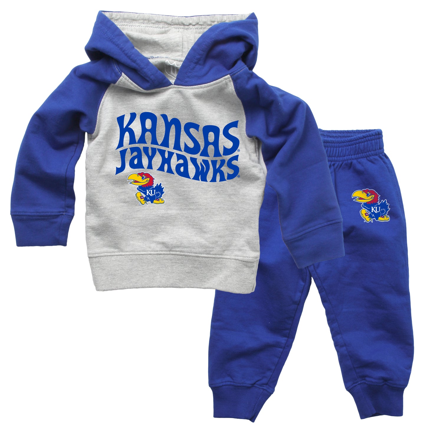 Kansas Jayhawks Wes and Willy NCAA Infant and Toddler Hoodie Set