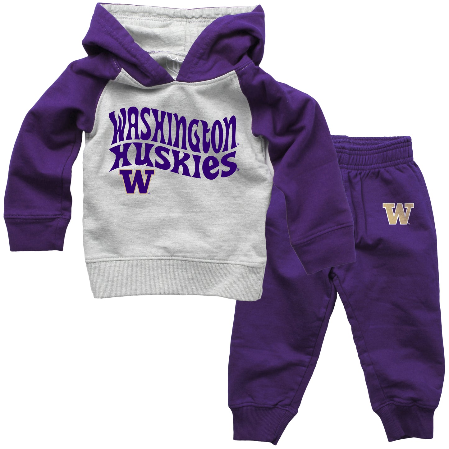 Washington Huskies Wes and Willy NCAA Infant and Toddler Hoodie Set