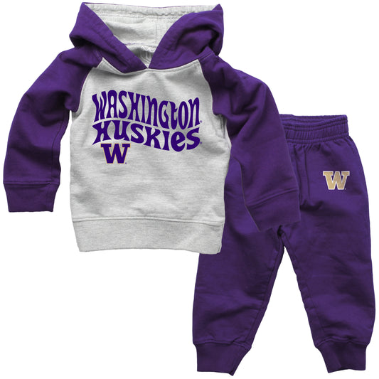 Washington Huskies Wes and Willy NCAA Infant and Toddler Hoodie Set