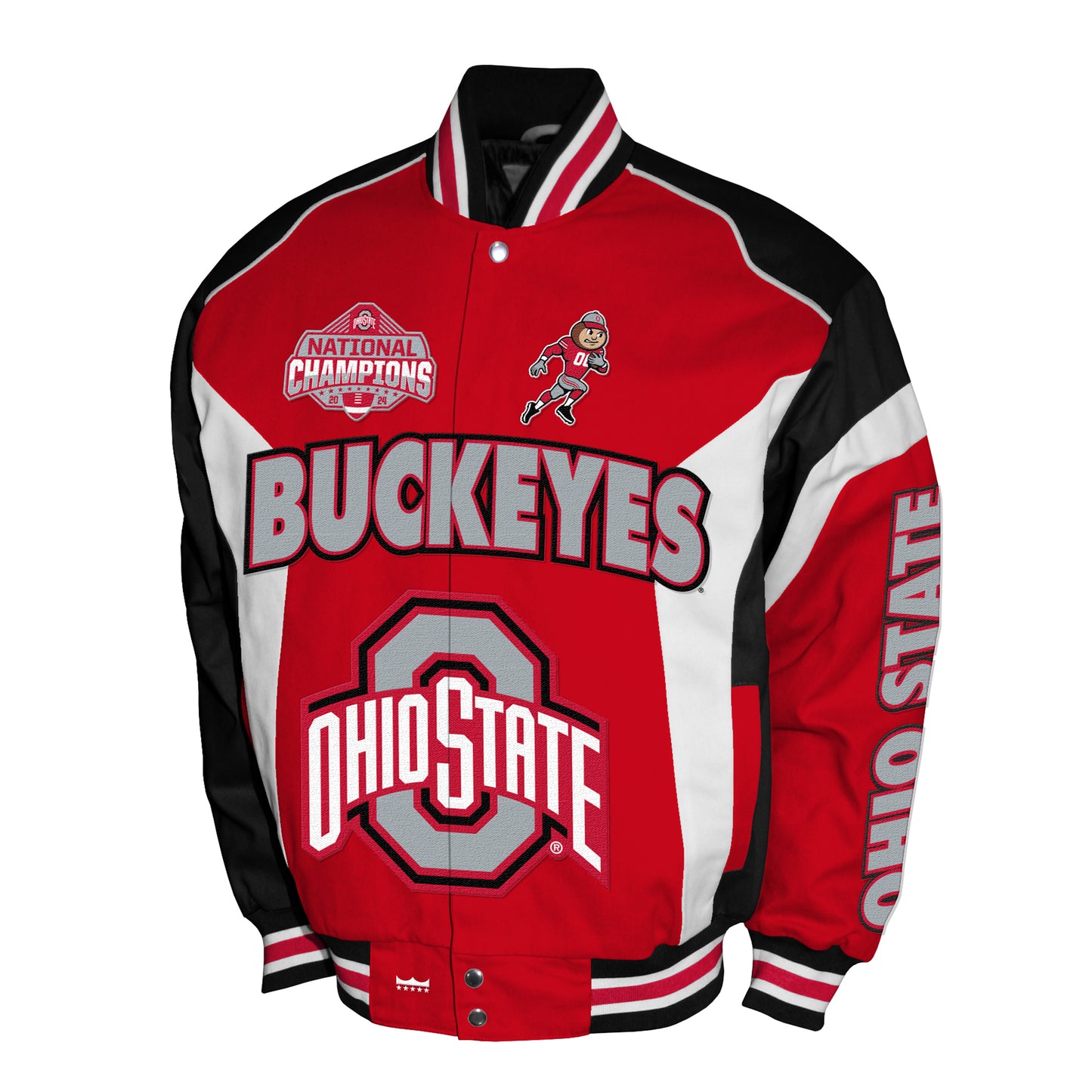 Ohio State Buckeyes 2024 National Champions Mens Franchise Club Twill Button Up Jacket