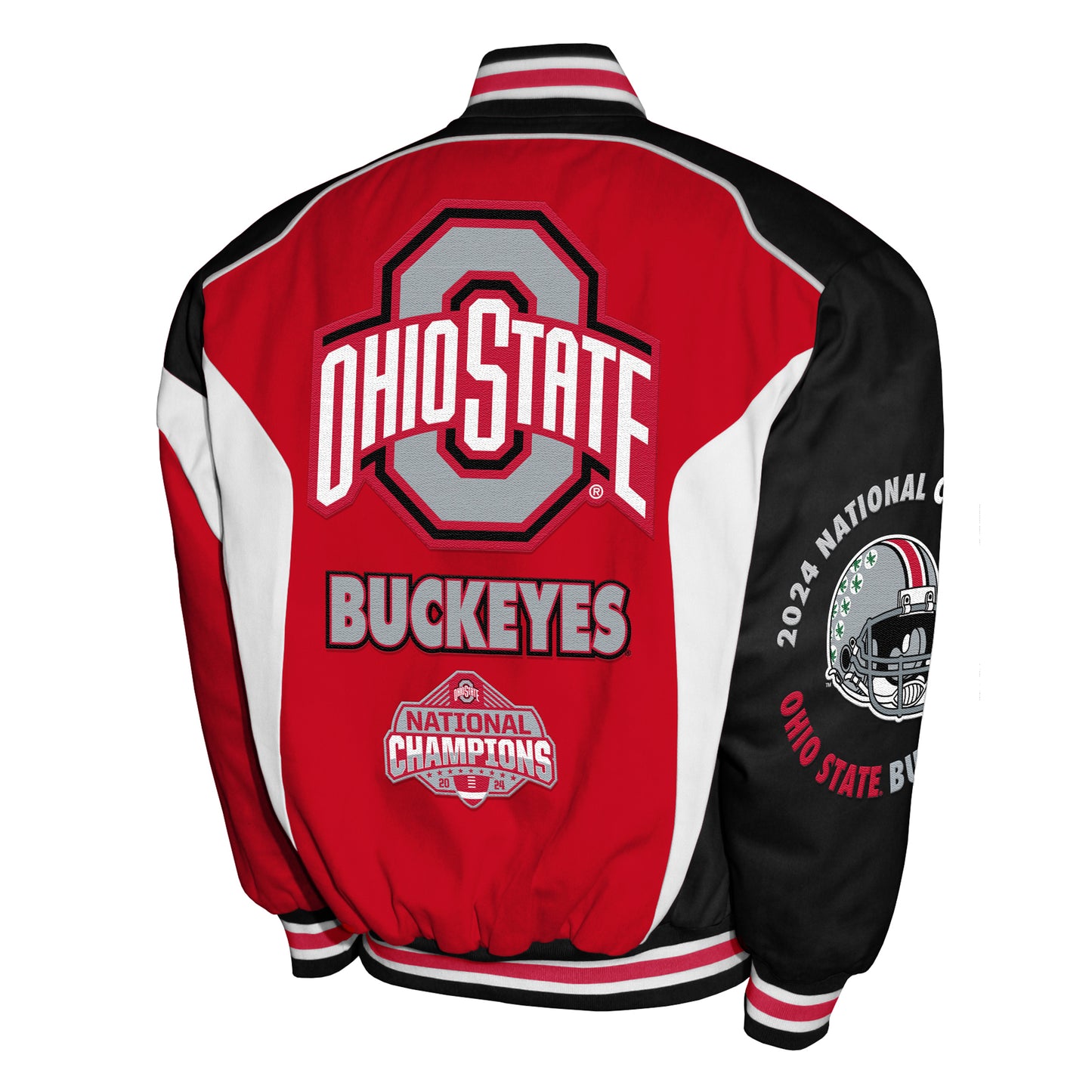 Ohio State Buckeyes 2024 National Champions Mens Franchise Club Twill Button Up Jacket
