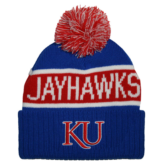 Kansas Jayhawks Franchise Club Unisex Warrior Knit Hat with Pom