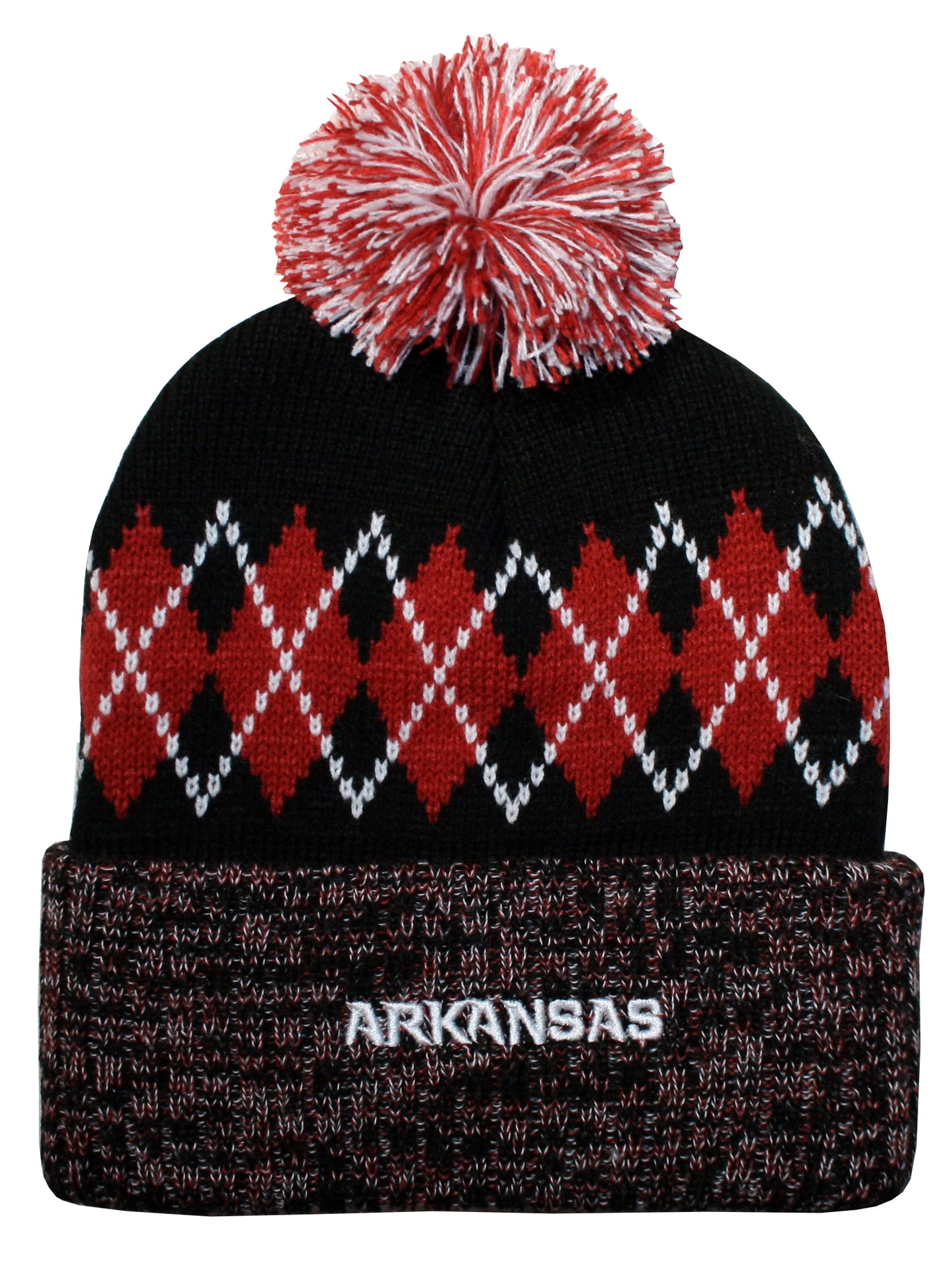 Arkansas Razorbacks Franchise Club Unisex The Blur Knit Hat with Pom