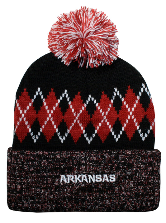 Arkansas Razorbacks Franchise Club Unisex The Blur Knit Hat with Pom