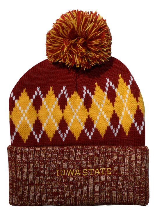 Iowa State Cyclones Franchise Club Unisex The Blur Knit Hat with Pom