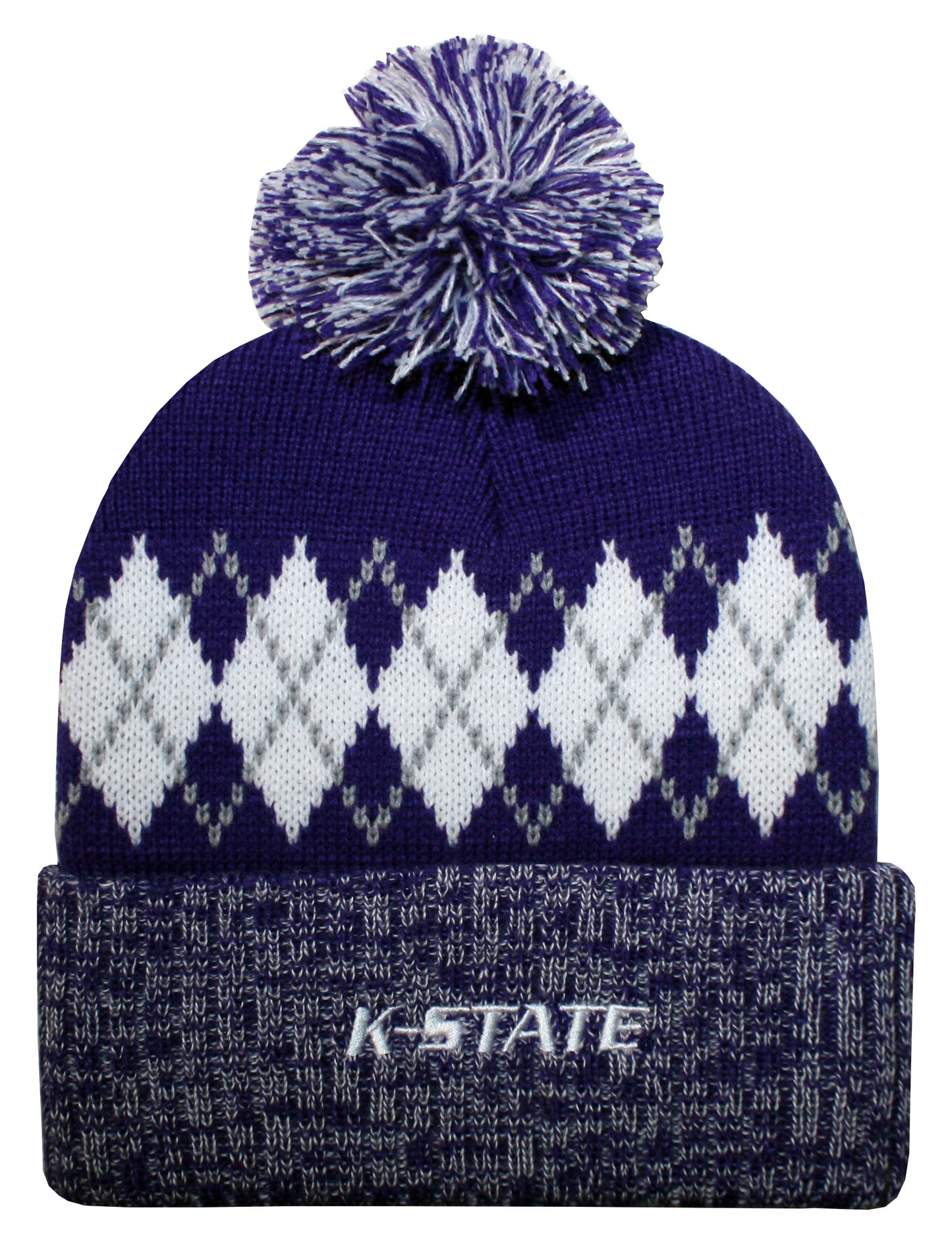 Kansas State Wildcats Franchise Club Unisex The Blur Knit Hat with Pom