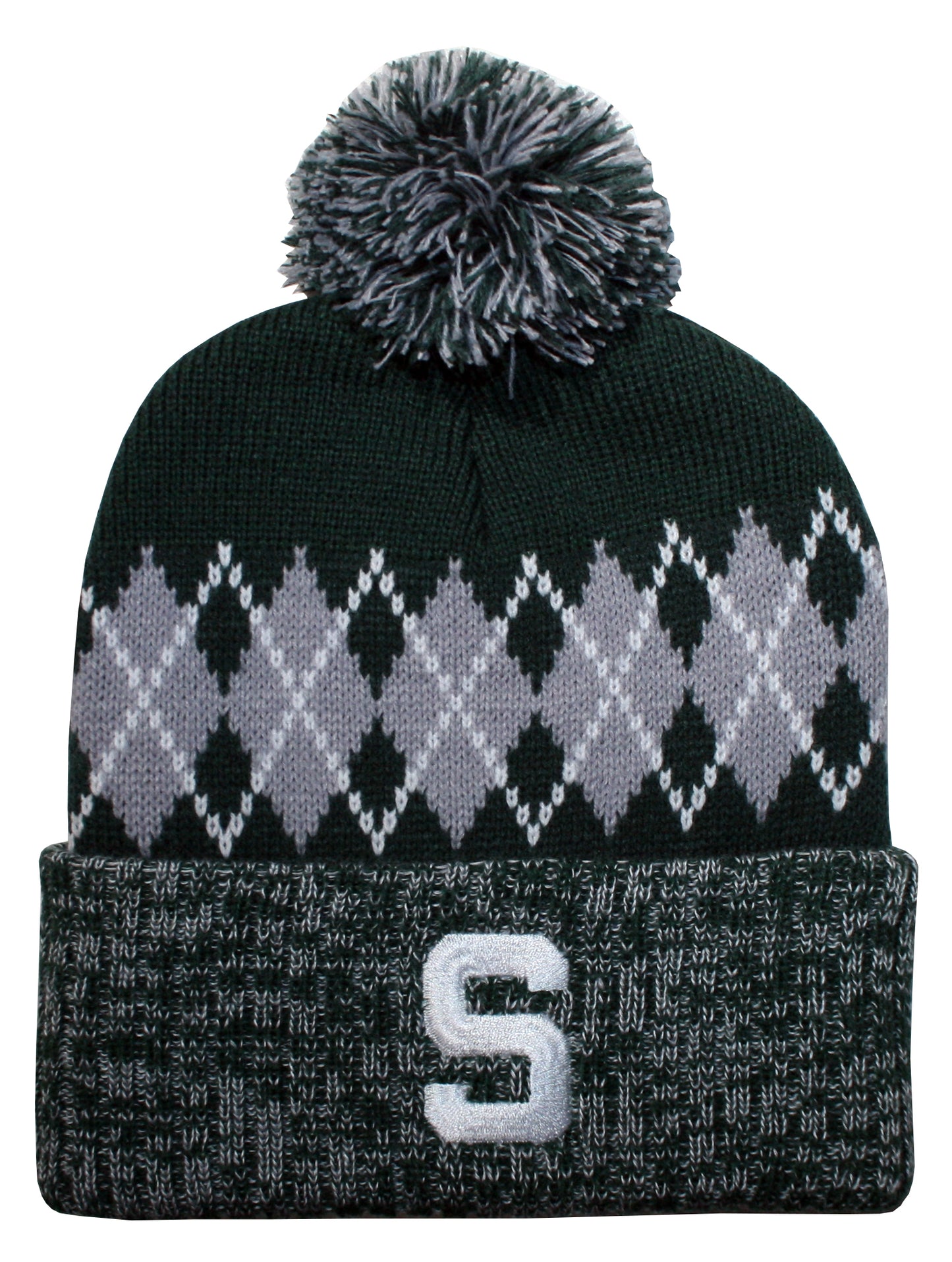 Michigan State Spartans Franchise Club Unisex The Blur Knit Hat with Pom