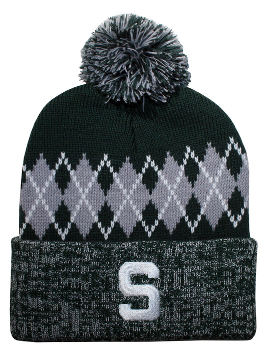Michigan State Spartans Franchise Club Unisex The Blur Knit Hat with Pom