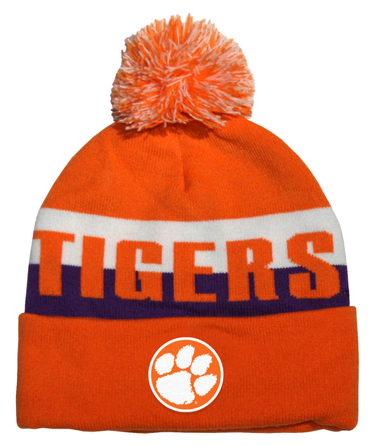 Clemson Tigers Franchise Club Unisex Jaquard Knit Hat with Pom