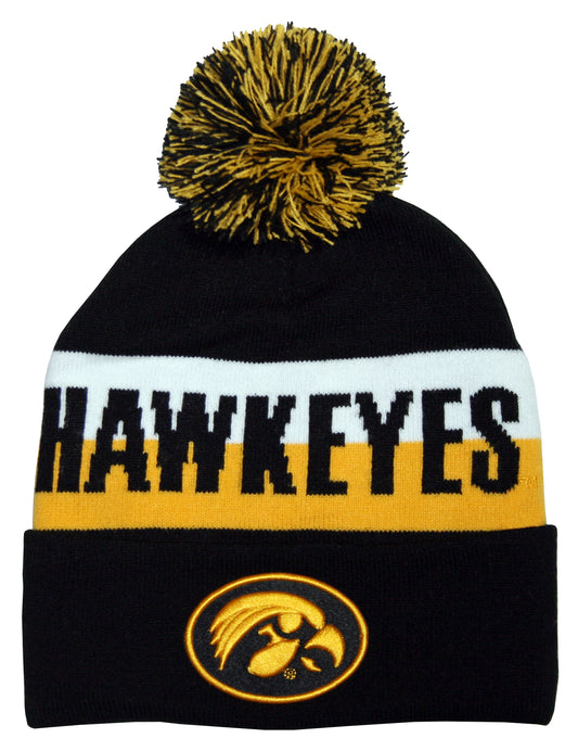 Iowa Hawkeyes Franchise Club Unisex Jaquard Knit Hat with Pom