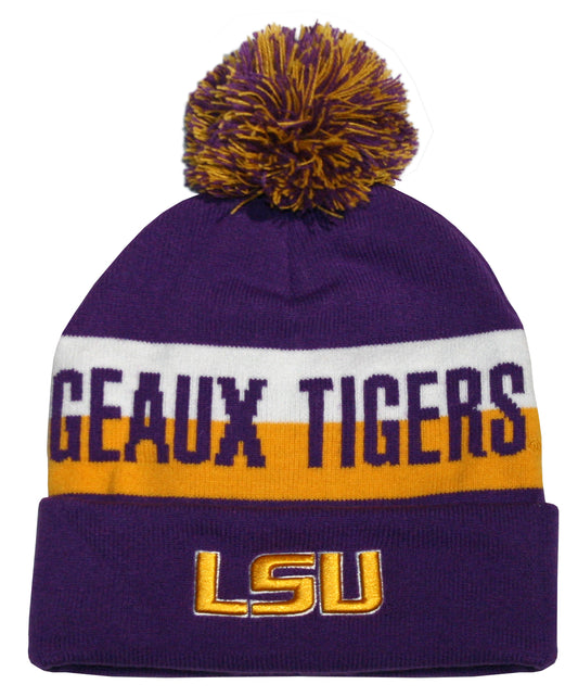 LSU Tigers Franchise Club Unisex Jaquard Knit Hat with Pom