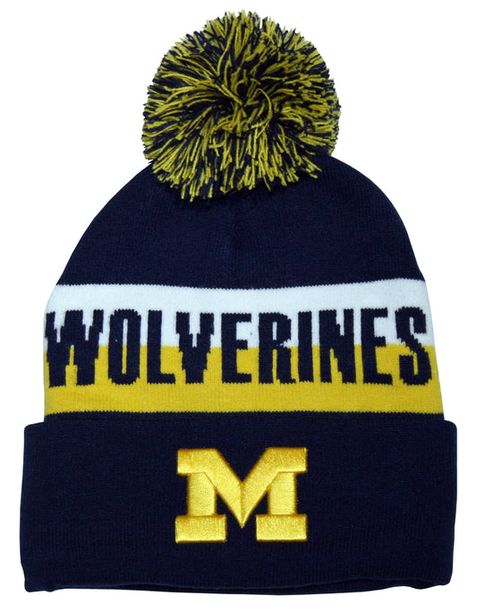 Michigan Wolverines Franchise Club Unisex Jaquard Knit Hat with Pom