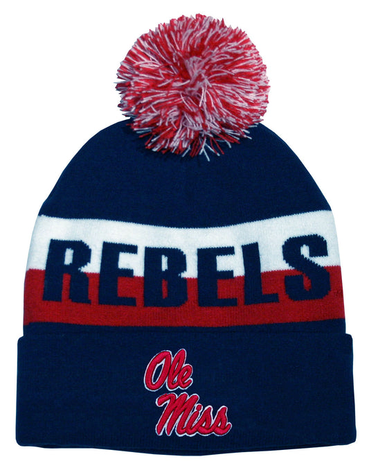 Ole Miss Rebels Franchise Club Unisex Jaquard Knit Hat with Pom