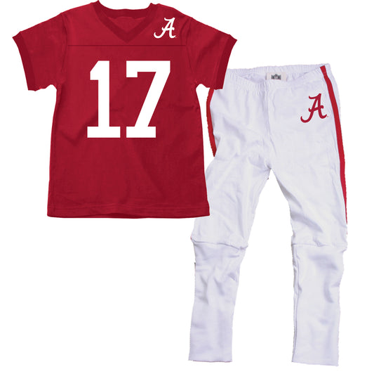 Alabama Crimson Tide Wes and Willy Boys Kids Short Sleeve Pajama Set