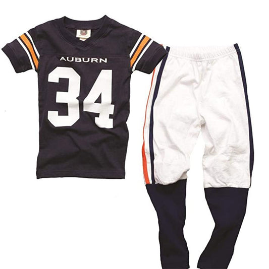Auburn Tigers Wes and Willy Boys Kids Short Sleeve Pajama Set