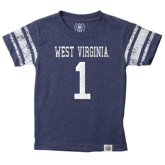 West Virginia Mountaineers Wes and Willy Youth Boys College Short Sleeve Jersey T-Shirt