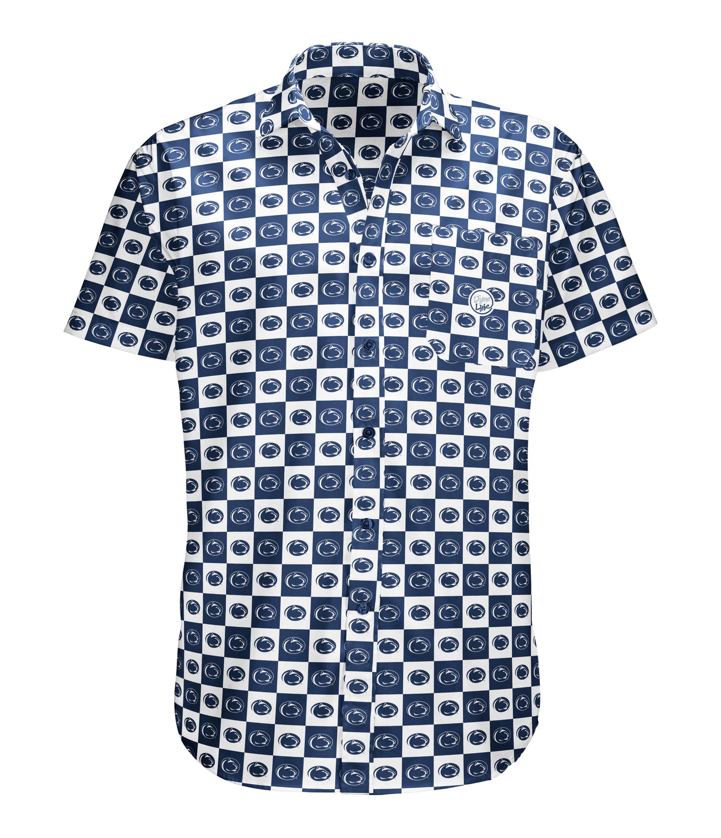 Penn State Nittany Lions Mens Dyme Lyfe Short Sleeve Logo Block Button Up Dress Shirt