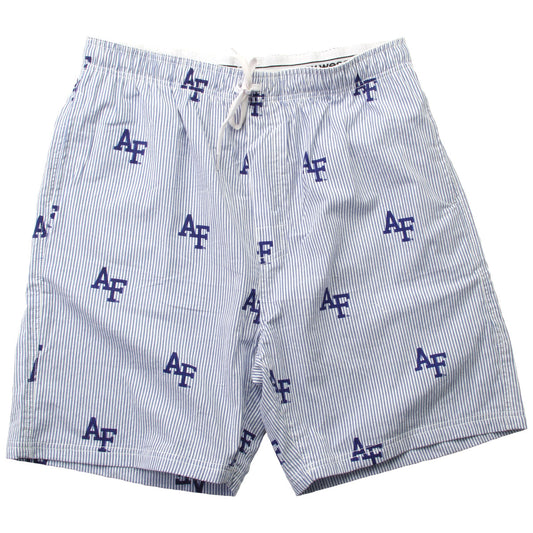 Air Force Falcons Wes and Willy Mens College Seersucker Beach Shorts