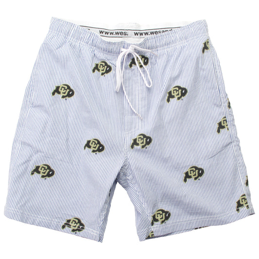 Colorado Buffaloes Wes and Willy Mens College Seersucker Beach Shorts