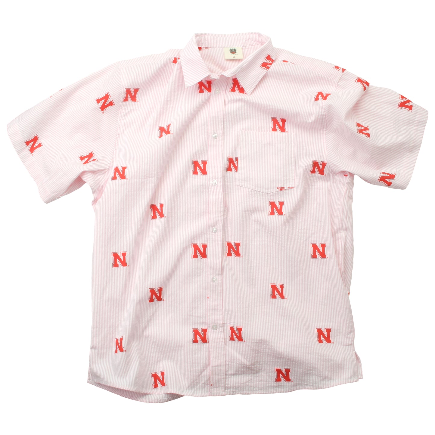 Nebraska Cornhuskers Wes and Willy Mens College Seersucker Shirt