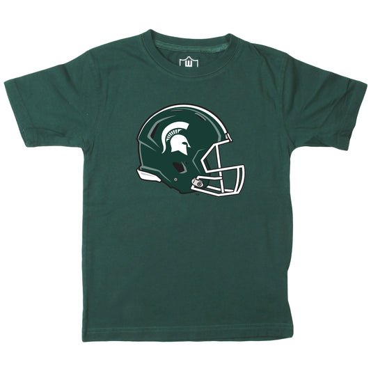 Michigan State Spartans Wes and Willy Youth College Helmet Logo T-Shirt