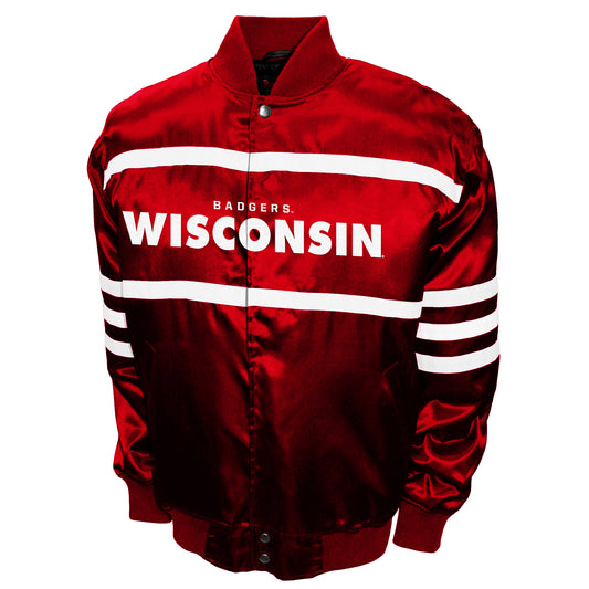 Wisconsin Badgers Franchise Club Mens 2nd Era Full-Snap Satin Jacket