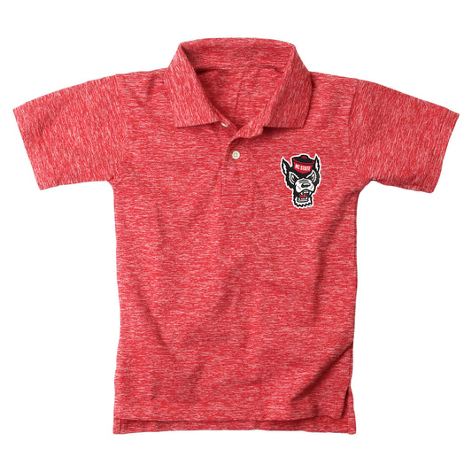 North Carolina State Wolfpack Wes and Willy Youth Boys Cloudy Yarn College Short Sleeve Polo