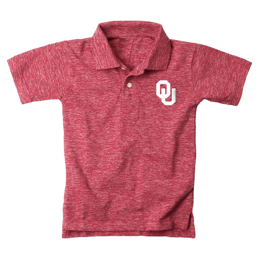 Oklahoma Sooners Wes and Willy Youth Boys Cloudy Yarn College Short Sleeve Polo