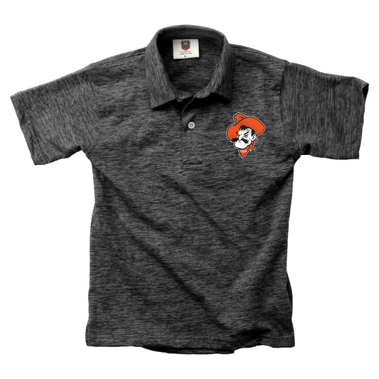 Oklahoma State Cowboys Wes and Willy Youth Boys Cloudy Yarn College Short Sleeve Polo