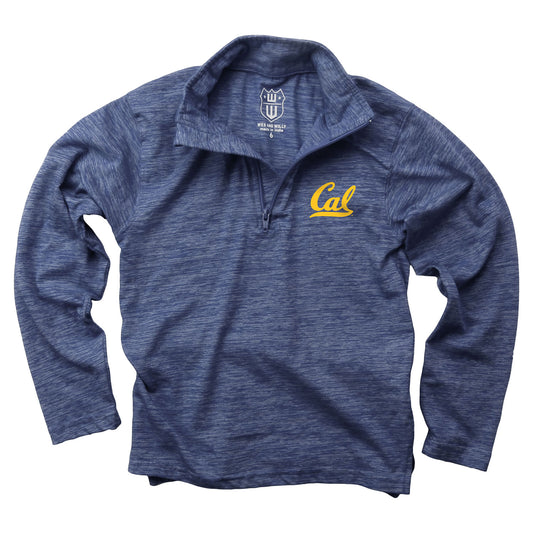 Cal Berkeley Bears Wes and Willy Youth Boys Cloudy Yarn Long Sleeve College Quarter Zip