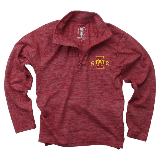 Iowa State Cyclones Wes and Willy Youth Boys Cloudy Yarn Long Sleeve College Quarter Zip