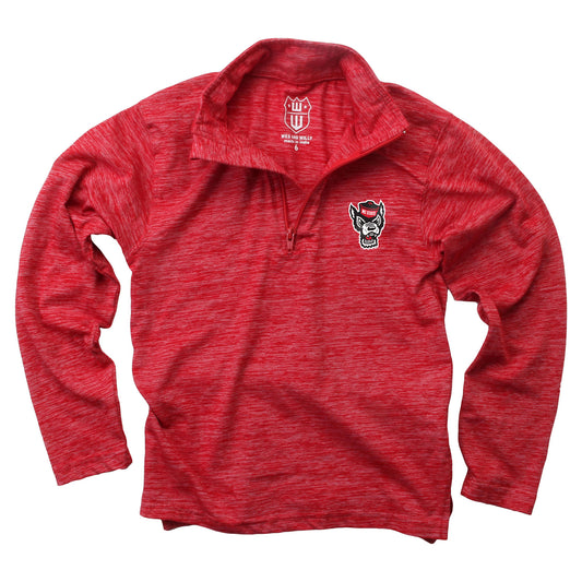 North Carolina State Wolfpack Wes and Willy Youth Boys Cloudy Yarn Long Sleeve College Quarter Zip