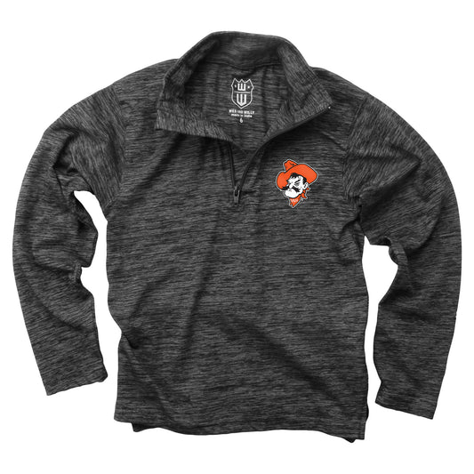 Oklahoma State Cowboys Wes and Willy Youth Boys Cloudy Yarn Long Sleeve College Quarter Zip