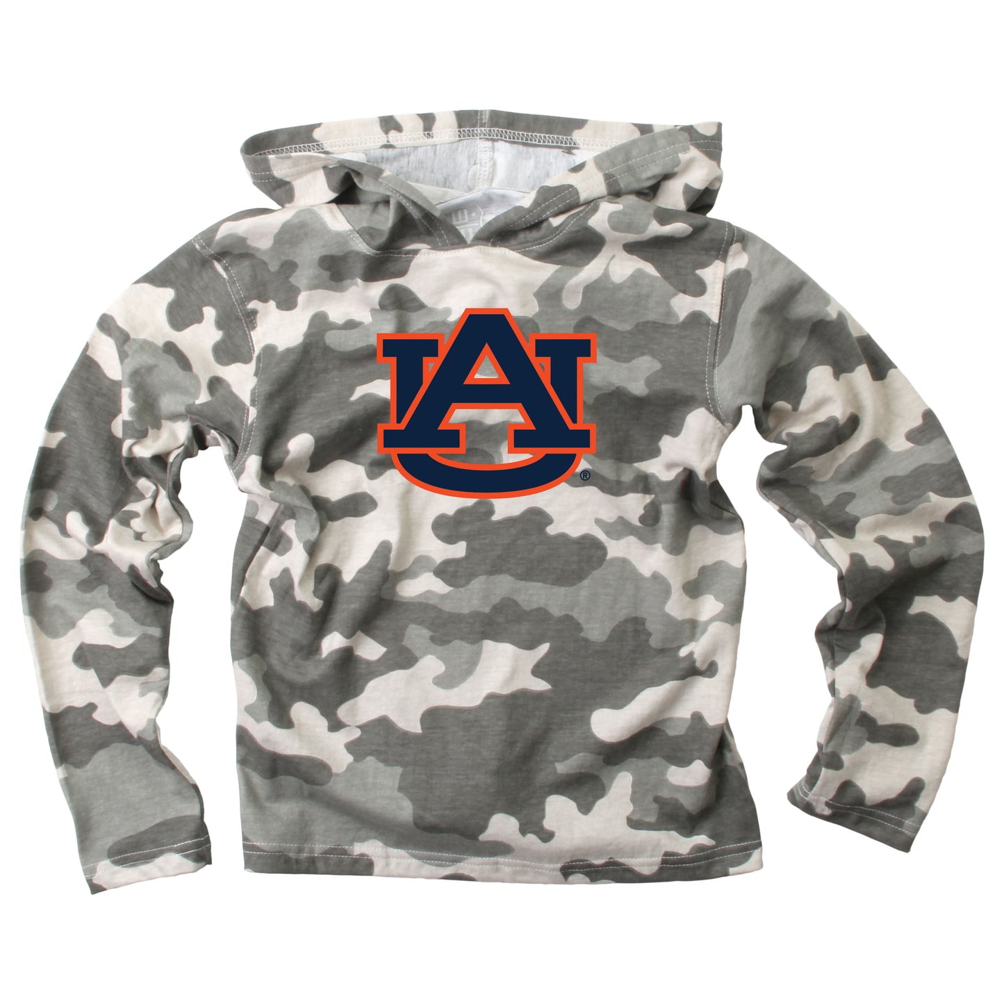 Auburn Tigers Wes and Willy Toddler Kids and Youth Long Sleeve Camo Hooded T-Shirt