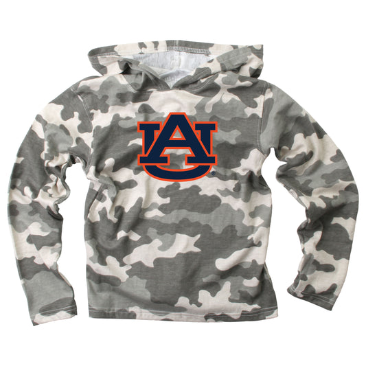 Auburn Tigers Wes and Willy Toddler Kids and Youth Long Sleeve Camo Hooded T-Shirt