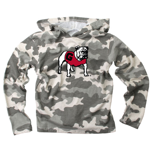 Georgia Bulldogs Wes and Willy Toddler Kids and Youth Long Sleeve Camo Hooded T-Shirt