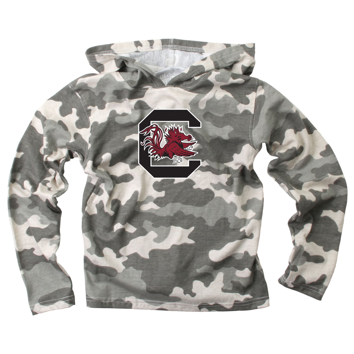 South Carolina Gamecocks Wes and Willy Toddler Kids and Youth Long Sleeve Camo Hooded T-Shirt