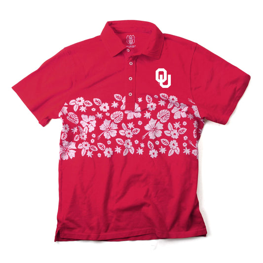 Oklahoma Sooners Wes and Willy Mens College Floral Polo