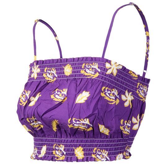 LSU Tigers Wes and Willy Womens Halter Half Top Tank