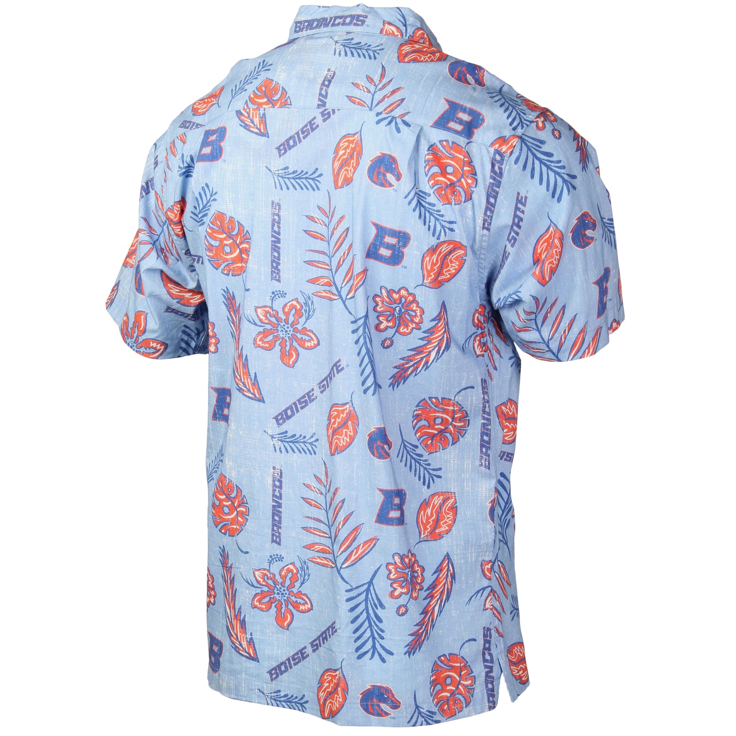 Boise State Broncos Wes and Willy Mens College Hawaiian Short Sleeve Button Down Shirt Vintage Floral