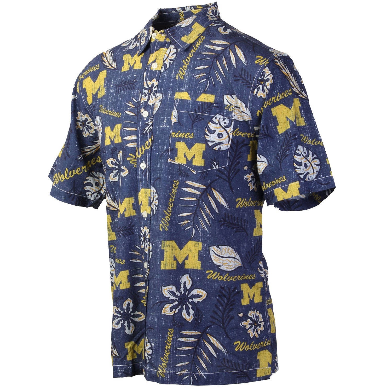 michigan university gear Michigan Wolverines Wes and Willy Mens College Hawaiian Short Sleeve B – Jadgang Inc dba Unique University Apparel