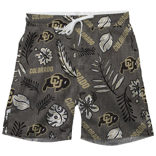 Colorado Buffaloes Wes and Willy Mens College Vintage Floral Swim Trunks