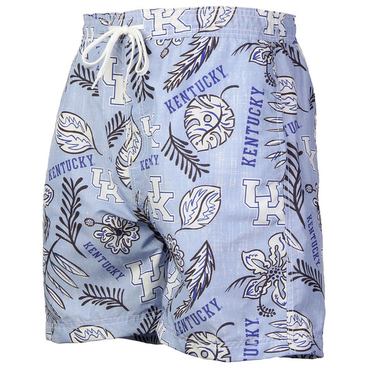 Kentucky Wildcats Wes and Willy Mens College Vintage Floral Swim Trunks