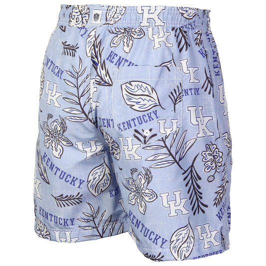 Kentucky Wildcats Wes and Willy Mens College Vintage Floral Swim Trunks