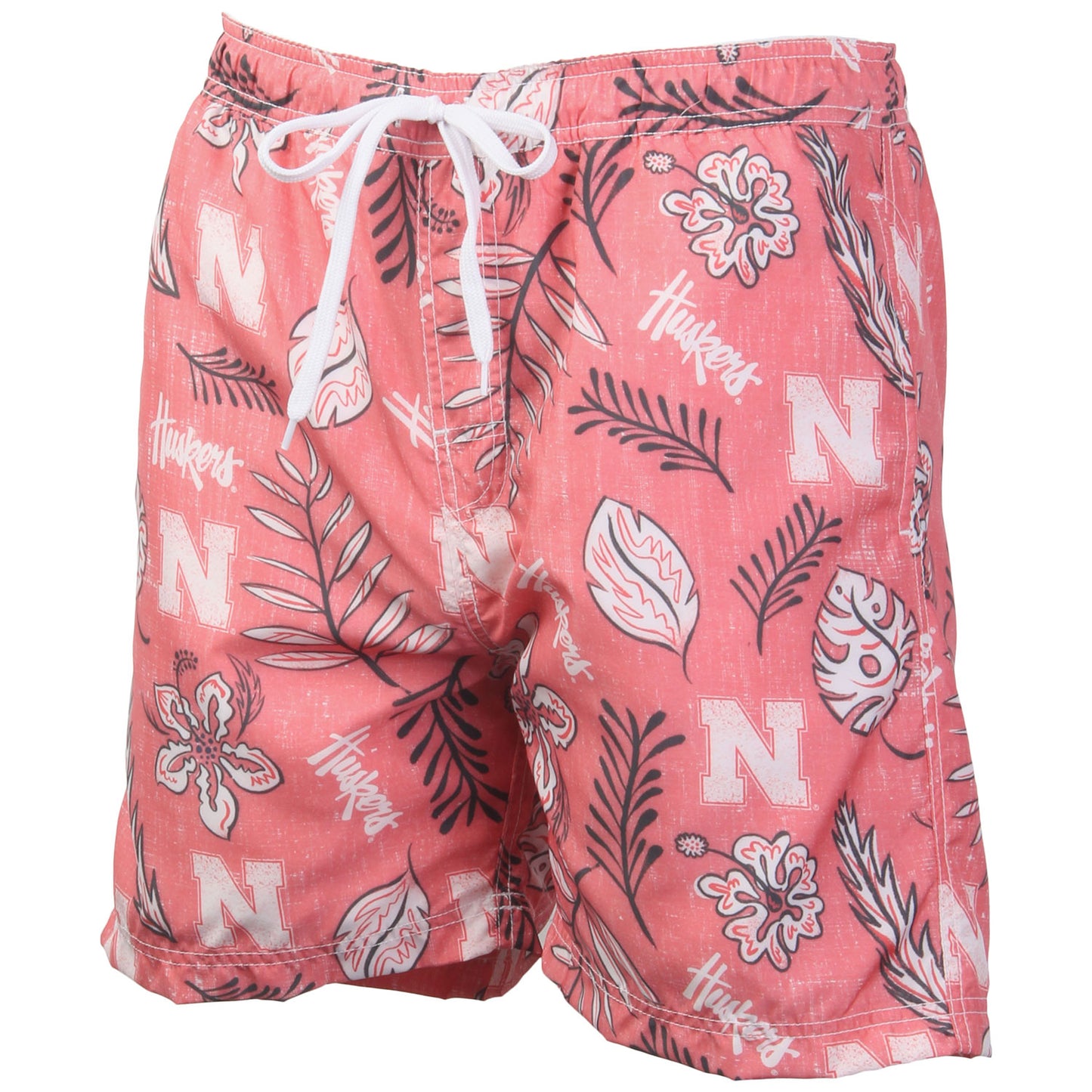 Nebraska Cornhuskers Wes and Willy Mens College Vintage Floral Swim Trunks